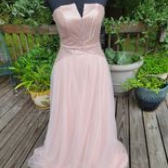 Trixxi NWT blush pink prom dress with full length - Picture 2 of 3
